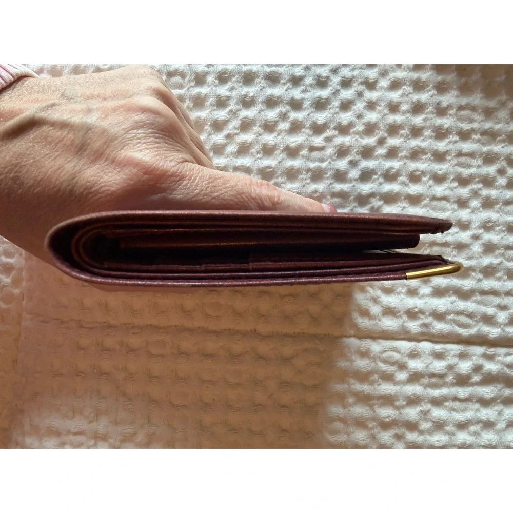 Cartier Must de Cartier Bifold Wallet Bordeaux Leather Gold Corners Men French